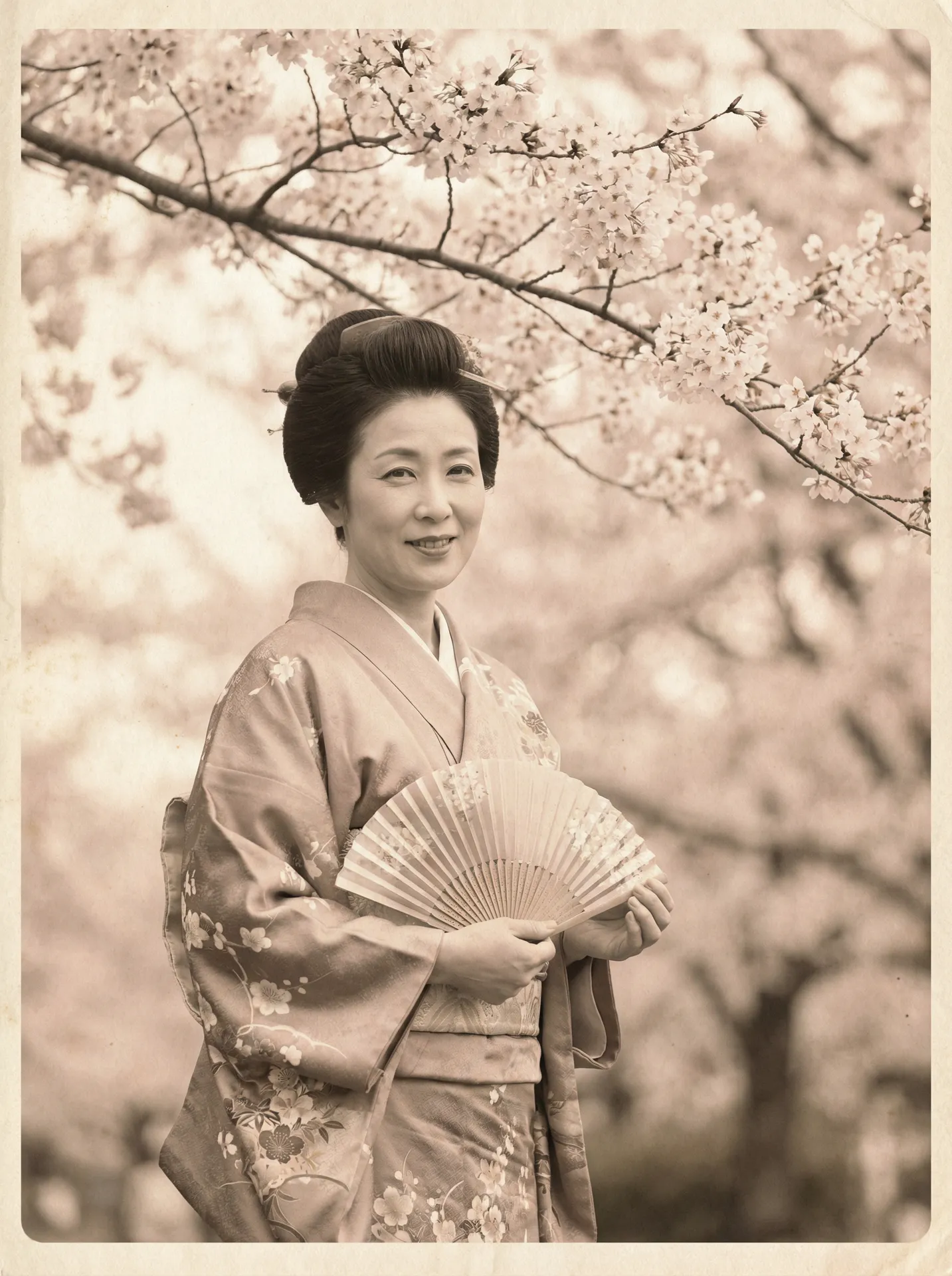 一位持扇的优雅 国产未成女YOUNV仙踪林 在樱花树下的复古写真